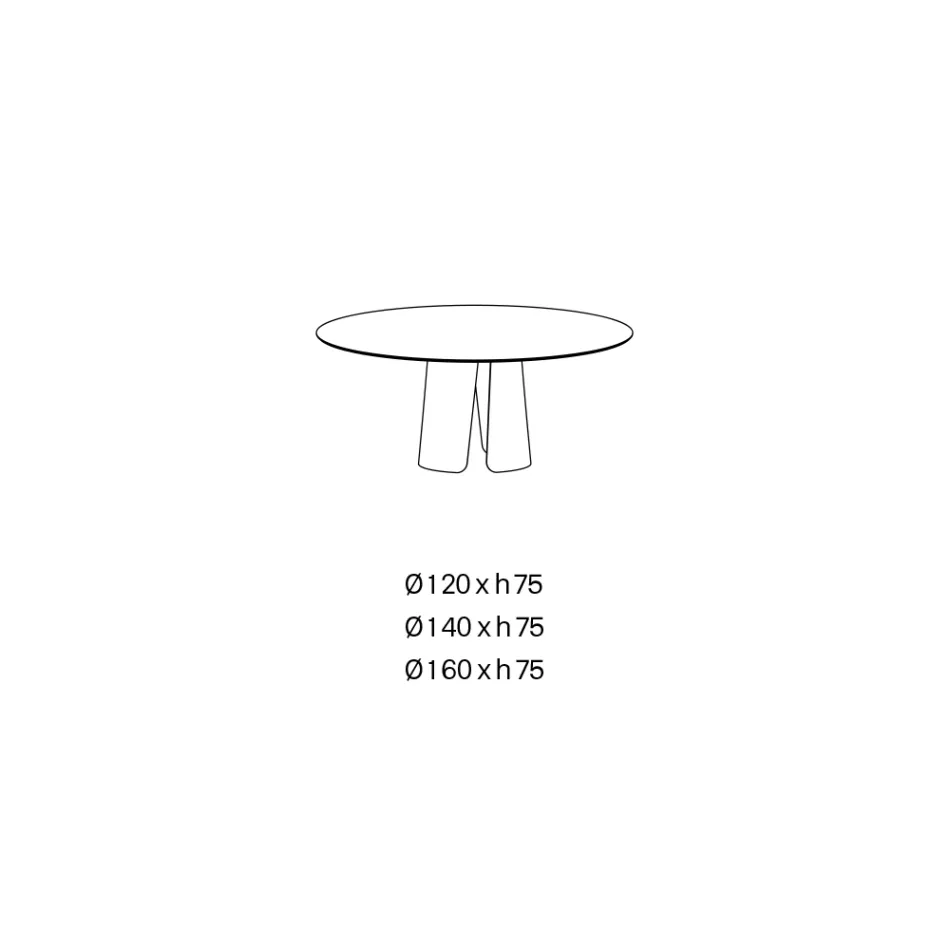 طاولة طعام مستديرة بسطح من السيراميك، صنع في إيطاليا - كاليدو Viadurini