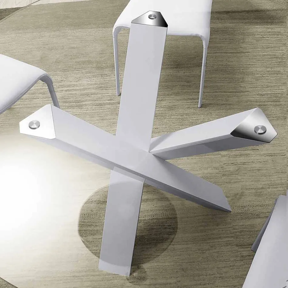 طاولة مستديرة بتصميم d.130 مع سطح كريستالي صنع في إيطاليا Cristal Viadurini