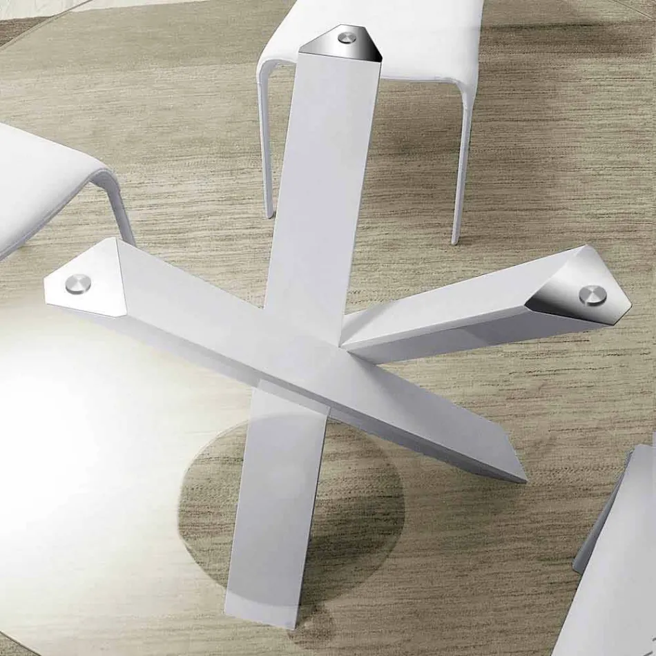 طاولة مستديرة بتصميم d.160 سطح كريستالي صنع في إيطاليا Cristal Viadurini