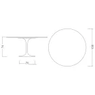 طاولة توليب إيرو سارين H 74 مع سطح دائري من الرخام الأخضر ألبي - قرمزي Viadurini