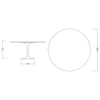 طاولة توليب إيرو سارين H 74 مع سطح دائري من الرخام الأخضر ألبي - قرمزي Viadurini