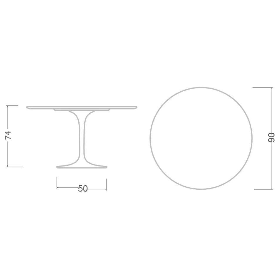 طاولة توليب Eero Saarinen H 73 في كالاكاتا مايكل أنجلو صنع في إيطاليا - قرمزي Viadurini