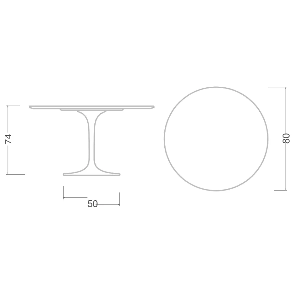 طاولة توليب إيرو سارينن H 73 من السيراميك إنتزو، صنع في إيطاليا - قرمزي Viadurini