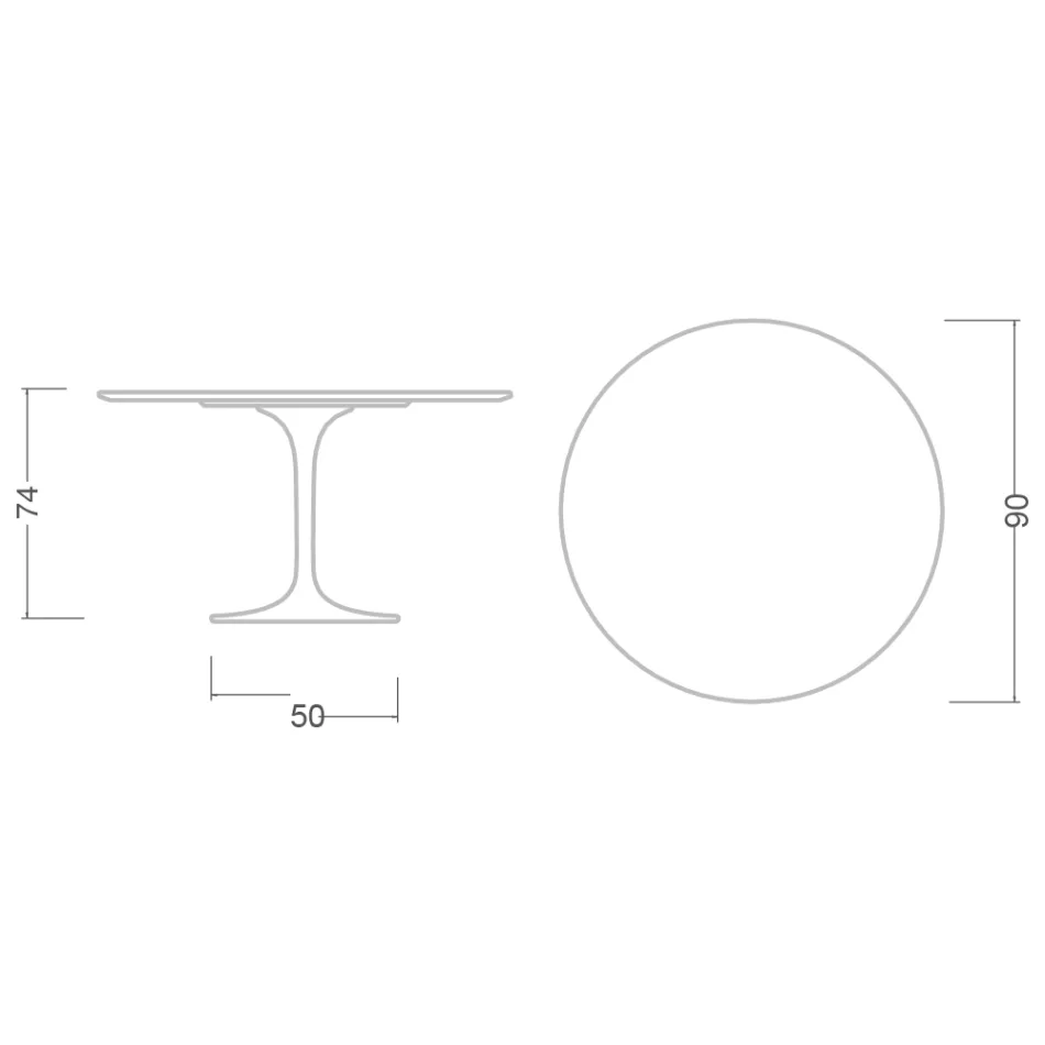 طاولة توليب إيرو سارينن H 73 من السيراميك كيرا مصنوعة في إيطاليا - قرمزي Viadurini