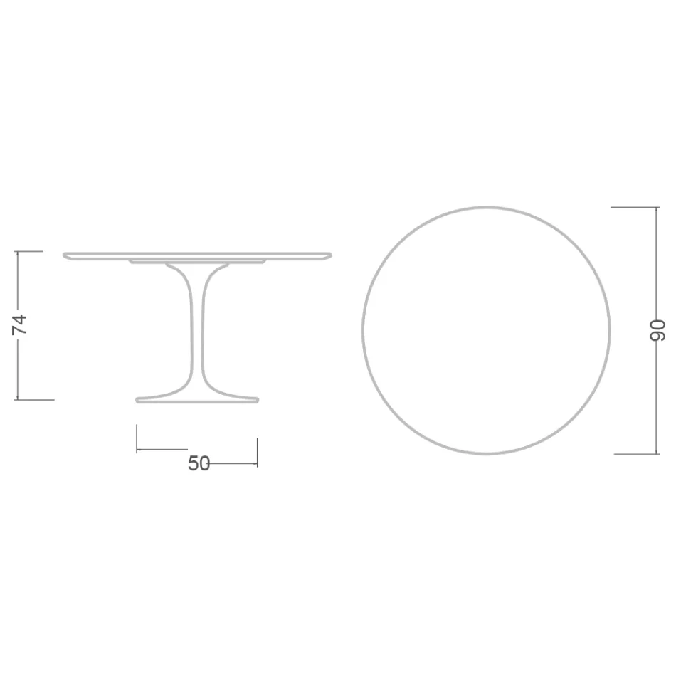 طاولة توليب إيرو سارينن H 73 من السيراميك، صنع في إيطاليا - قرمزي Viadurini