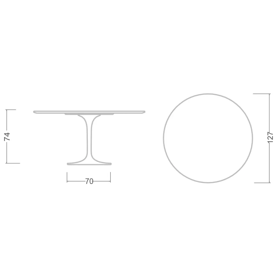 طاولة توليب إيرو سارينن H 73 من السيراميك، صنع في إيطاليا - قرمزي Viadurini