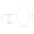طاولة توليب إيرو سارينن H 73 بيضاوية من السيراميك الأبيض المطلق، صنع في إيطاليا - قرمزي Viadurini