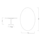 طاولة توليب إيرو سارينن H 73 بيضاوية من السيراميك نوار لوران، صنع في إيطاليا - قرمزي Viadurini