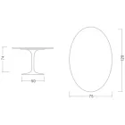 طاولة توليب إيرو سارينن H 73 بيضاوية من السيراميك، صنع في إيطاليا - قرمزي Viadurini