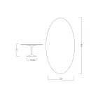 طاولة توليب Eero Saarinen H 73 بيضاوية في Statuario Altissimo سيراميك صنع في إيطاليا - قرمزي Viadurini