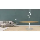 طاولة توليب إيرو سارينن H 73 بيضاوية من خشب البلوط الطبيعي، صنع في إيطاليا - قرمزي Viadurini