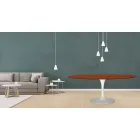 طاولة توليب إيرو سارينن H 73 بيضاوية من خشب البلوط المصبوغ بلون الكرز، صنعت في إيطاليا - قرمزي Viadurini