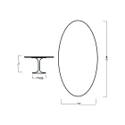 طاولة توليب إيرو سارينن H 73 بيضاوية من خشب البلوط المصبوغ بلون الكرز، صنعت في إيطاليا - قرمزي Viadurini