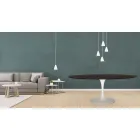 طاولة توليب إيرو سارينن H 73 بيضاوية من خشب البلوط المصبوغ بموكا، صنع في إيطاليا - قرمزي Viadurini