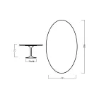 طاولة توليب من إيرو سارينن، ارتفاع 73 سم، بيضاوية الشكل، مصنوعة من خشب الجوز الفاتح المصبوغ بخشب البلوط، مصنوعة في إيطاليا - قرمزي Viadurini