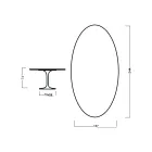 طاولة توليب من إيرو سارينن، ارتفاع 73 سم، بيضاوية الشكل، مصنوعة من خشب الجوز الداكن المصبوغ بخشب البلوط، مصنوعة في إيطاليا - قرمزي Viadurini