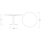 طاولة توليب إيرو سارينن H 73 دائرية من السيراميك كيرا مصنوعة في إيطاليا - قرمزي Viadurini