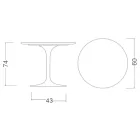 طاولة توليب إيرو سارينن H 73 دائرية من السيراميك سيريوس، صنع في إيطاليا - قرمزي Viadurini