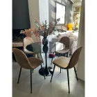 طاولة توليب إيرو سارينن H 73 دائرية من رخام ماركينيا الأسود، صنع في إيطاليا - قرمزي Viadurini