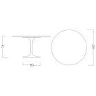 طاولة توليب إيرو سارينن H 73 دائرية باللون الأسود المطلق، صنعت في إيطاليا - قرمزي Viadurini