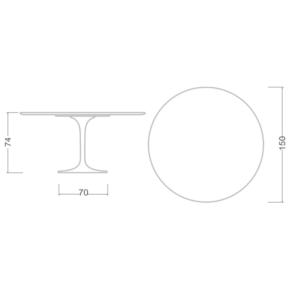 طاولة توليب Eero Saarinen H 73 Round in Statuario Altissimo صنع في إيطاليا - القرمزي Viadurini