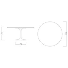 طاولة توليب Eero Saarinen H 73 Round in Statuario Altissimo صنع في إيطاليا - القرمزي Viadurini