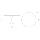 طاولة توليب Eero Saarinen H 73 Round in Statuario Altissimo صنع في إيطاليا - القرمزي Viadurini