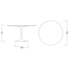 طاولة توليب من إيرو سارينن، ارتفاع 74 سم، بسطح من اللامينيت السائل الأبيض، مصنوعة في إيطاليا - قرمزي Viadurini