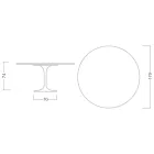 طاولة توليب من إيرو سارينن، ارتفاع 74 سم، مع سطح من مادة MDF مغلفة سائلة باللون الأبيض - قرمزي Viadurini