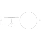 طاولة توليب من إيرو سارينن، ارتفاع 74 سم، مع سطح من مادة MDF مغلفة سائلة باللون الأبيض - قرمزي Viadurini