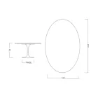 طاولة توليب من إيرو سارينن، ارتفاع 74 سم، مع سطح بيضاوي من رخام أرابسكاتو، صنع في إيطاليا - لون قرمزي Viadurini