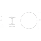 طاولة توليب من إيرو سارينن، ارتفاع 74 سم، مع سطح دائري من رخام كارارا ستاتواريتو، لون قرمزي Viadurini