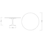 طاولة توليب إيرو سارينن H 74 من رخام أرابيسكاتو، صنع في إيطاليا - قرمزي Viadurini