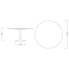 طاولة توليب إيرو سارينن H 74 من رخام كارارا صنع في إيطاليا - قرمزي Viadurini