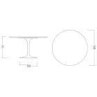 طاولة توليب إيرو سارينن H 74 من رخام كارارا ستاتواريتو صنع في إيطاليا - قرمزي Viadurini