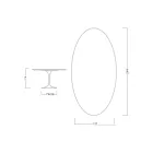 طاولة توليب بيضاوية الشكل من تصميم إيرو سارينين، ارتفاع 74 سم، مصنوعة من السيراميك اللامع في إيطاليا - اللون القرمزي Viadurini