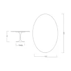 طاولة توليب بيضاوية من تصميم Eero Saarinen H 74 مصنوعة من رخام Alpi الأخضر في إيطاليا - لون قرمزي Viadurini