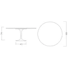 طاولة توليب من تصميم إيرو سارينين، ارتفاع 74 بوصة، دائرية، مصنوعة من سيراميك سالينا، صنع في إيطاليا - اللون القرمزي Viadurini