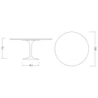 طاولة توليب دائرية من إيرو سارينن H 74، مصنوعة من مادة التغليف السائل الأسود، مصنوعة في إيطاليا - قرمزي Viadurini