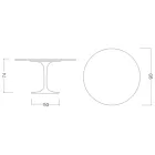 طاولة توليب سارينن H 73 دائرية من السيراميك غير مرئية مختارة، صنع في إيطاليا - قرمزي Viadurini