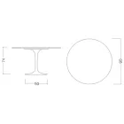 طاولة توليب سارينن H 73 دائرية من سيراميك ماركينيا، صنع في إيطاليا - قرمزي Viadurini