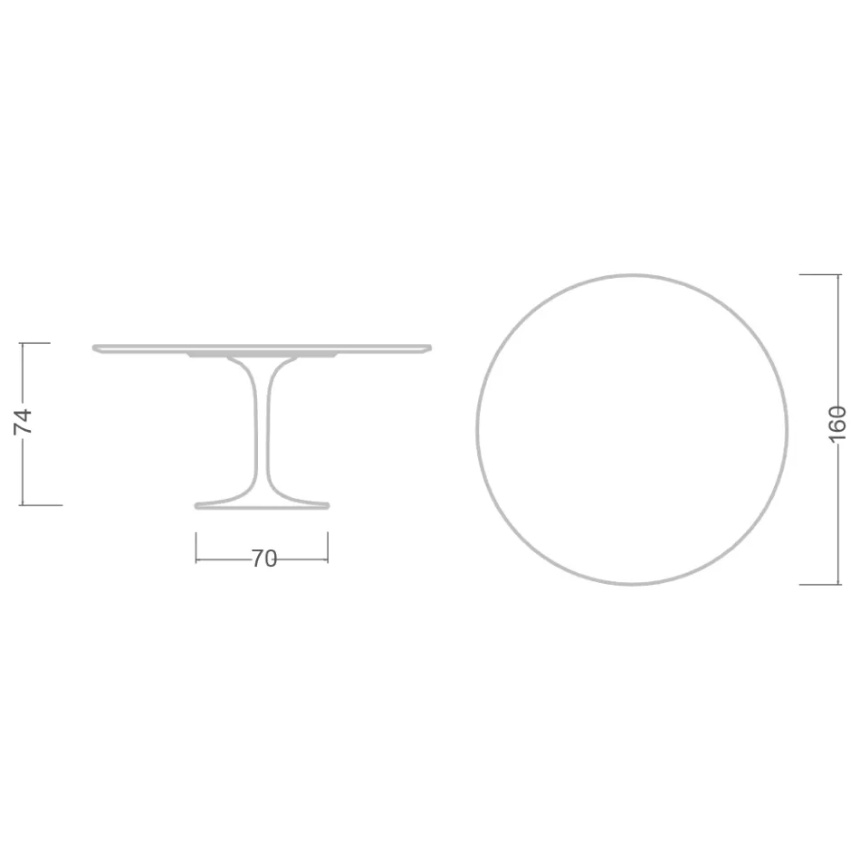 طاولة توليب سارينن H 73 دائرية من السيراميك نوار لوران، صنع في إيطاليا - قرمزي Viadurini