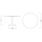 طاولة توليب Saarinen H 73 مستديرة من السيراميك المنحوت بالكامل مصنوعة في إيطاليا - قرمزي Viadurini