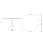 طاولة توليب سارينن H 74 قابلة للتمديد باللون الأبيض السائل، مصنوعة في إيطاليا - قرمزي Viadurini