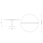 طاولة توليب سارينن H 74 قابلة للتمديد باللون الأبيض السائل، مصنوعة في إيطاليا - قرمزي Viadurini