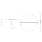 طاولة Saarinen Tulip H 74 قابلة للتمديد باللون الأسود السائل المغلف، صنع في إيطاليا - Scarlet Viadurini