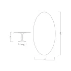 طاولة توليب Saarinen H 74 ذات سطح بيضاوي من رخام كارارا صنع في إيطاليا - قرمزي Viadurini