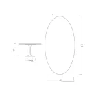 طاولة توليب سارينن H 74 بيضاوية من رخام كارارا ستاتواريتو صنع في إيطاليا - قرمزي Viadurini