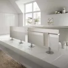 مدفأة كهربائية حديثة مثبتة على الأرض من زجاج ستار الأبيض Viadurini