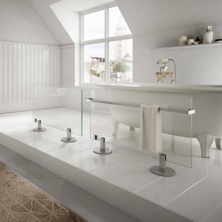 تصميم مدفأة كهربائية أرضية من زجاج ستار الشفاف Viadurini